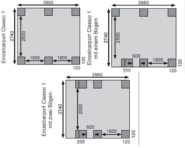 Karibu Carport Einzelcarport Classic Einzel 1 - kesseldruckimprägniert