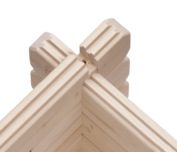 Karibu Woodfeeling Blockbohlenhaus Mittelwandhaus Lagor 1/2- 38 mm