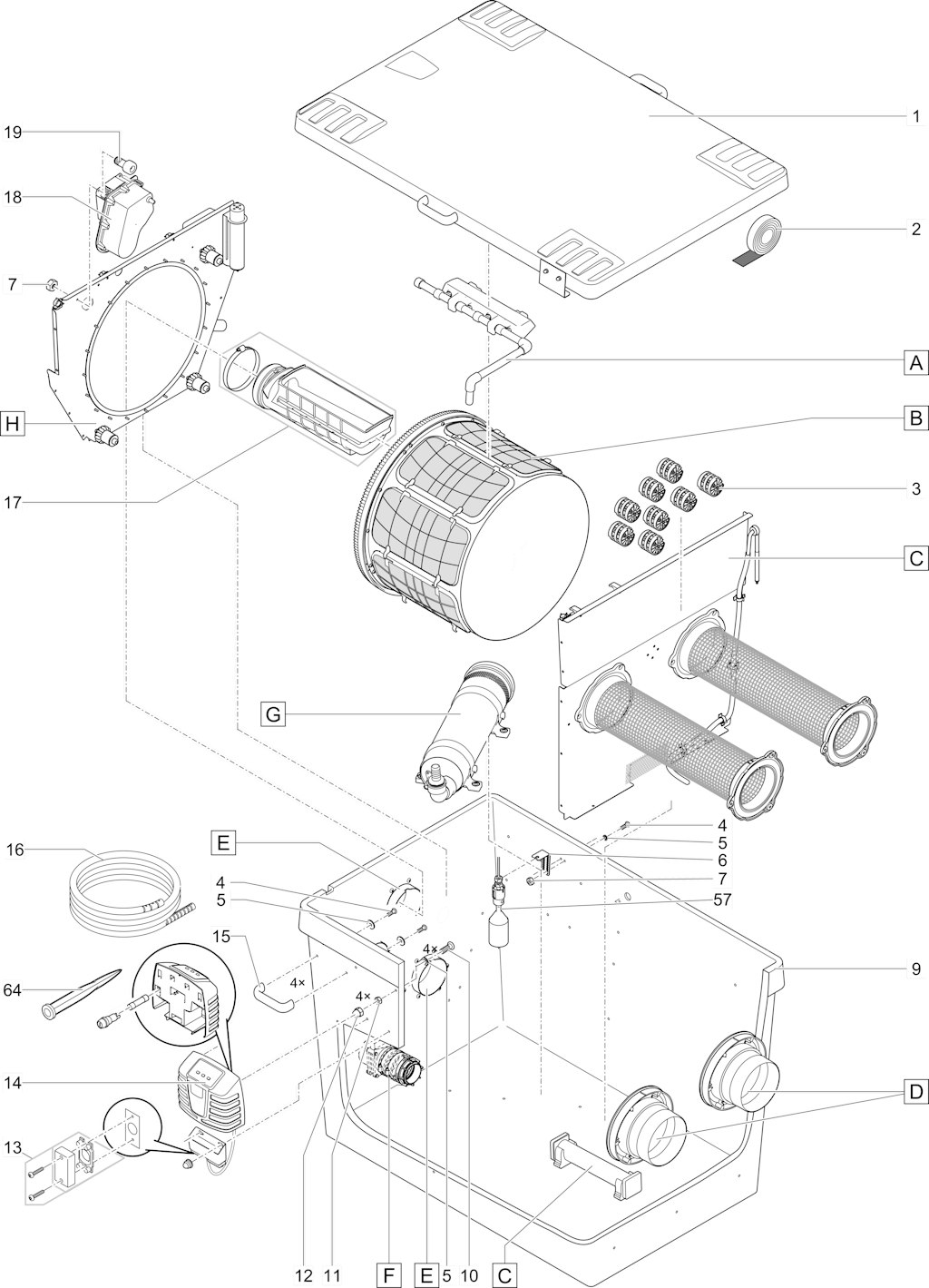 Explosionszeichnung Ersatzteile