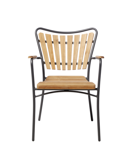 Cinas Stapelsessel ELLEN, Aluminium / Teak