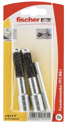 FISCHER Porenbetonanker FPX M8-I K (2 Stück)