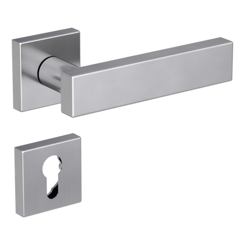 Griffwerk Türgriff CARLA SQUARE Klippgarnitur- Edelstahl matt