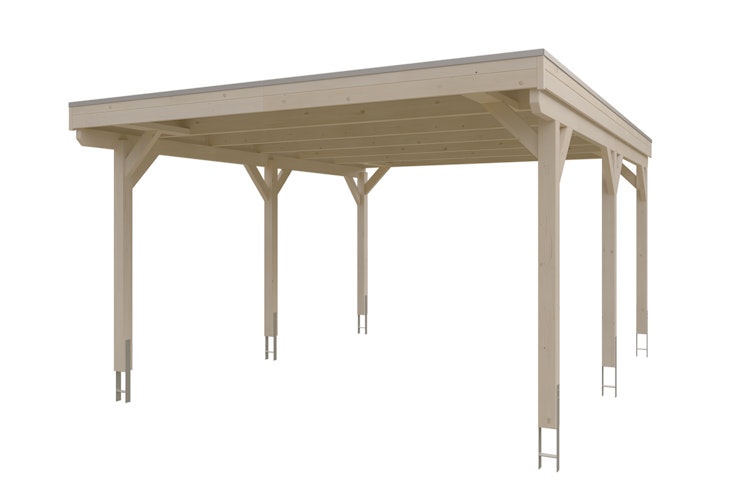 Skan Holz Grunewald - Flachdach Carport aus Leimholz Breite 427 cm