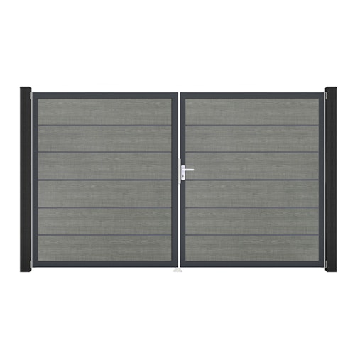 GroJa BasicLine Premium Doppeltor Rahmen Aluminium Anthrazitgrau 3000 x 1800 mm