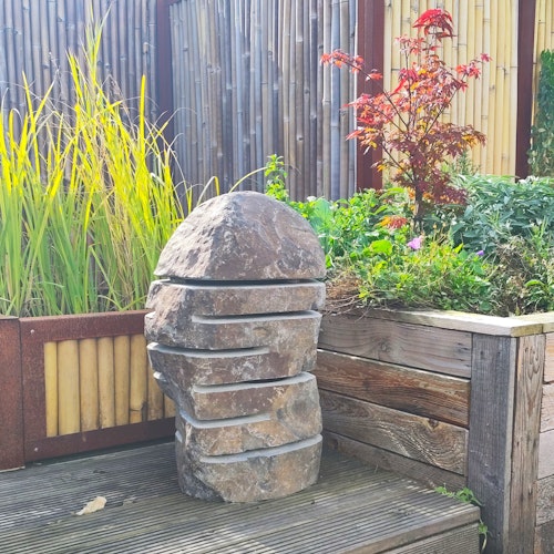 BambusBASIS Steinlampe - handgefertigt