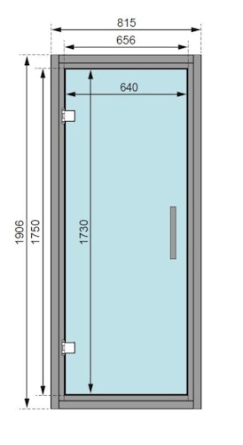 Karibu Klarglastür für 38/40 mm Kabinen