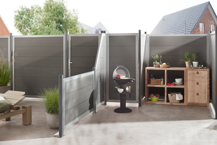 TraumGarten Design WPC Alu Anschluss Rahmen Silber 900 x 1800/900 mm