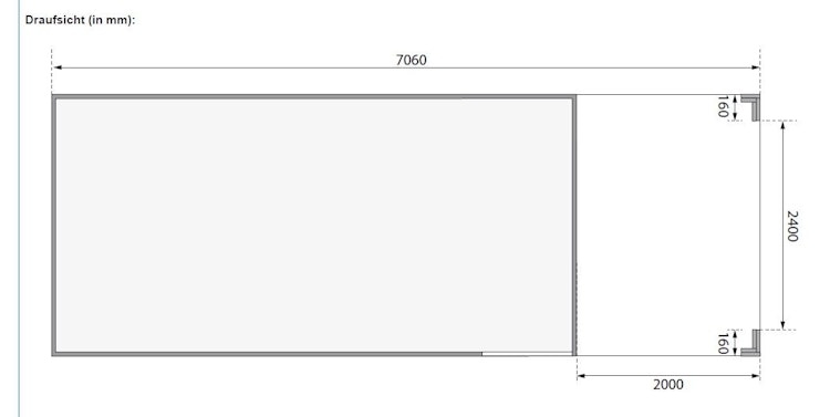 Karibu Anbaudach für Saunahaus Cuben/Hygge/Eldor, naturbelassen