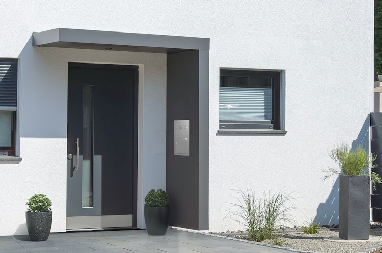 Gutta Rechteckvordach BS Plus 200 inkl. Seitenteil und Briefkasten (neues Modell)