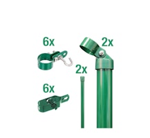 Alberts® Zauneck-Set Maschendrahtzaun,z.Einbet.,grün,Zaunhöhe:1250mm 601416