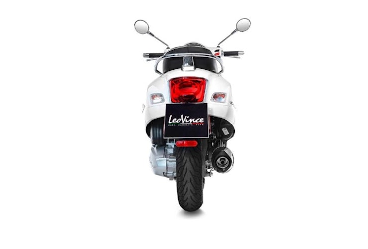 LeoVince SLIP-ON Edelstahl SBK NERO für VESPA GTS 300 HPE/SUPER/SEI GIORNI mit Katalysator