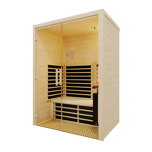 Infraworld Infrarotkabine TrioSol Natura 145 Glas inkl. 5-teiligem gratis Zubehörset