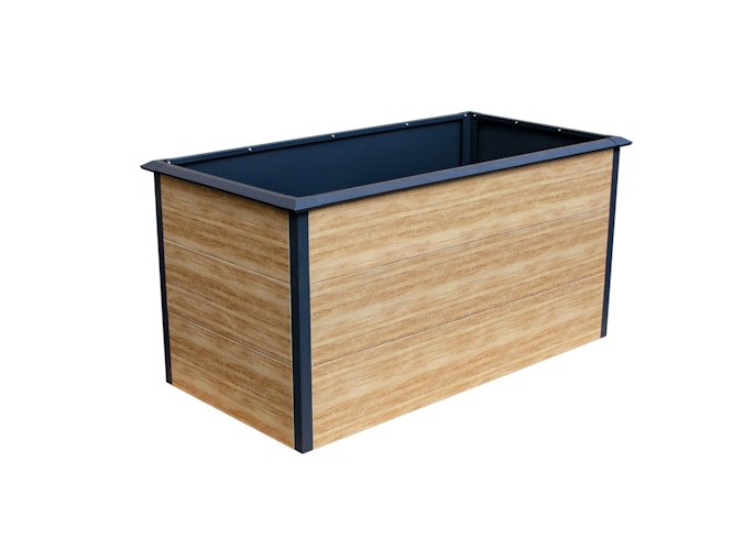 T&J EMMI Metall Hochbeet Holzdekor 150 x 75 x 77 cm