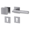 Vorschaubild Griffwerk Wechselgarnitur VAYA 128 LUCIA fast2fix Fast2Fix GK3 Rosetten eckig Profilzylinder Edelstahl matt