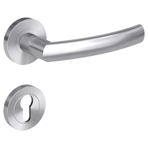 Griffwerk LORITA PROFESSIONAL Schraubtechnik FS Panik -Edelstahl matt  Rosettengarnitur geteilter Vierkant 9mm -Schraubt. -PZ -TS 38-50mm