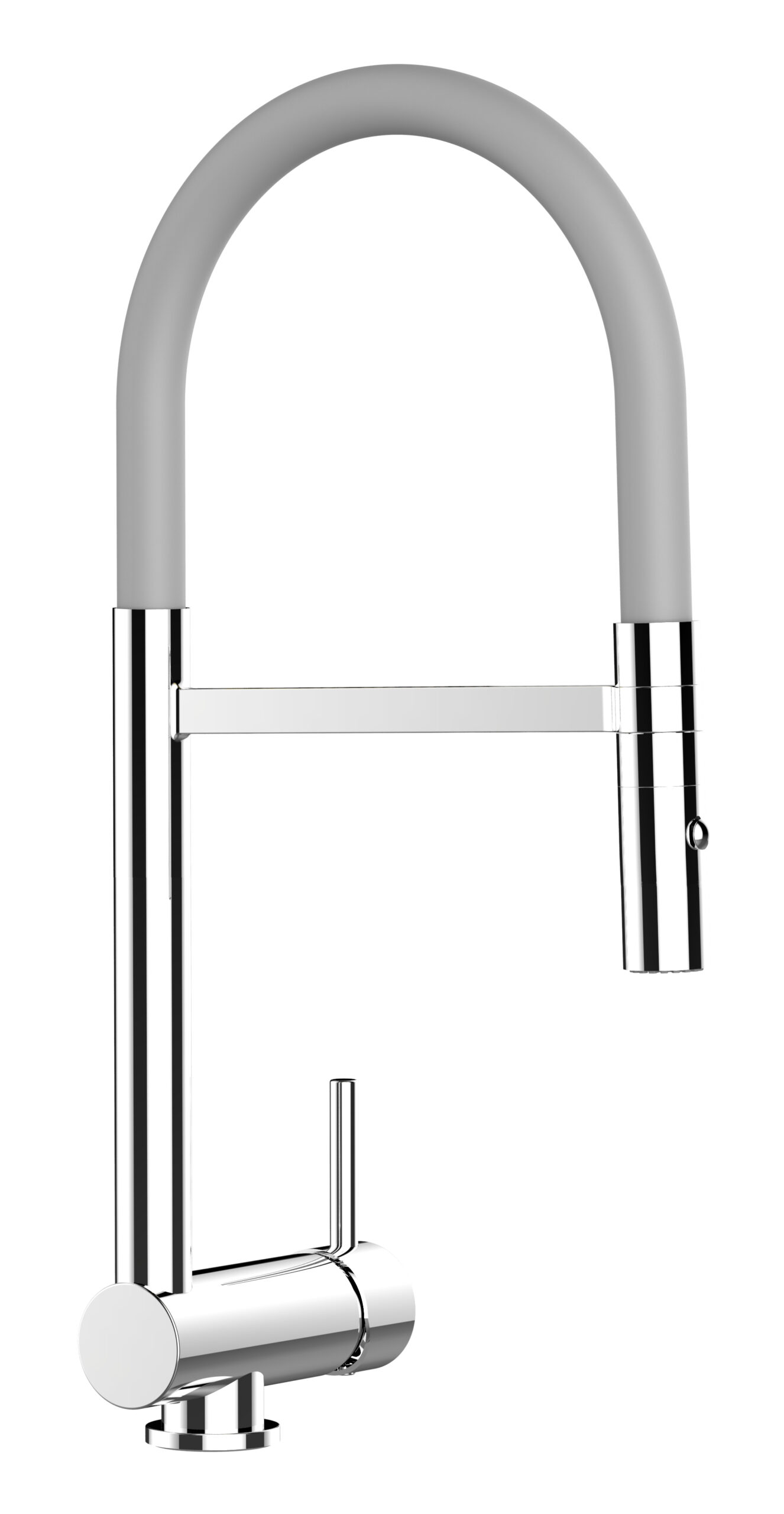 Wasserhahn Vorfenster Küchenarmatur, Umklappbar 6 CM, mit 360° schwenkbarem Auslauf, abnehmbare 2 strahl Handbrause, Verchromt / Grau