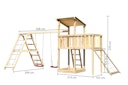 Vorschaubild Akubi Kinderspielturm Anna mit Pultdach inkl. Netzrampe, Anbauplattform, Doppelschaukel und Klettergerüst