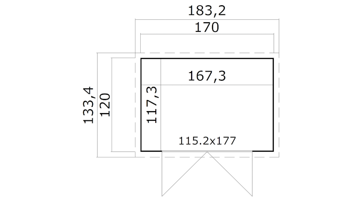 Weka Gartenhaus Mori mit Pultdach - 13 mm