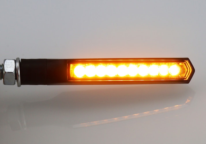 PROTECH Universal Lauflicht LED-Blinker RC-130 Spiegel & Blinker Schwarz für BMW F 900 R,KAWASAKI Ninja 1000 SX,KTM 1290 Super Duke GT