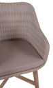 Vorschaubild Garden Pleasure Gartenmöbel Set ARVADA / OAKLAND, Tisch Ø 110 + 4 Sessel, Akazie / Polyrattan Zimtbraun / Kissen 100 % Polyester Taupe