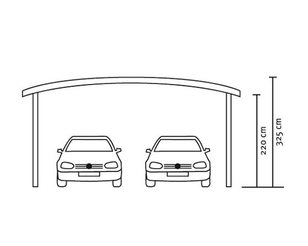 Skan Holz Franken - Bogendach Doppelcarport aus Leimholz Breite 635 cm