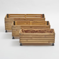 BambusBASIS Pflanzkübel - rechteckig, 3er-Set (S, M, L)