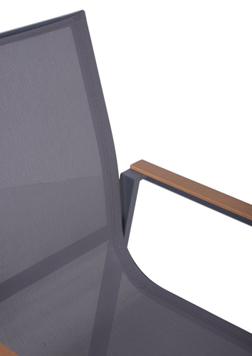 Garden Pleasure Gartenmöbel Set RANA / SILEA 01, Tisch 202 x 100 cm + 4 Stapelsessel, Aluminium / Keramik / Kunststoffgewebe