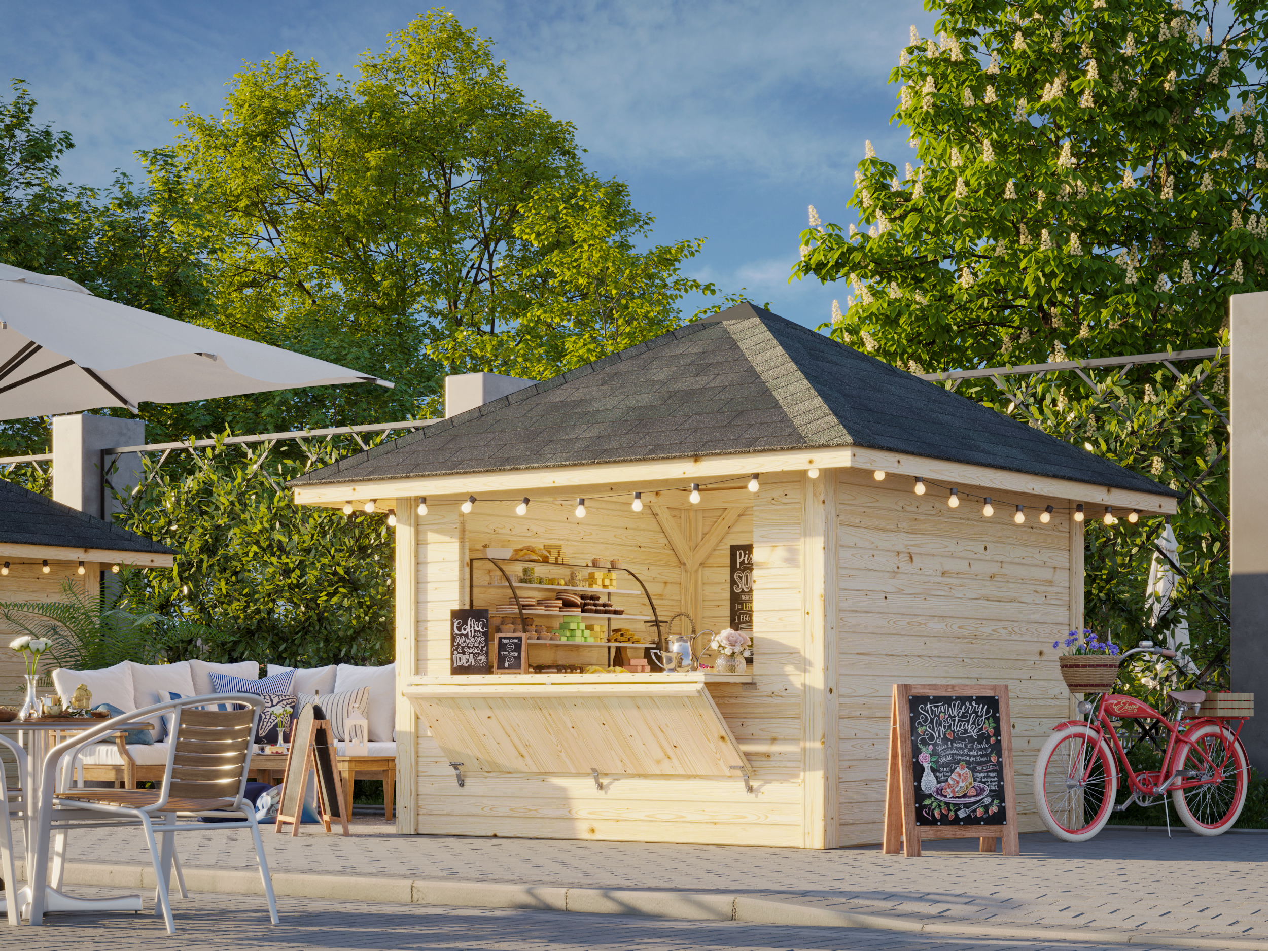 Palmako Marktstand Bianca 8,3 m² Set 104 - 28 mm