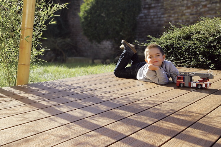 Fiberdeck Premium WPC-Terrassendiele RHK Teak 23 x 138 mm