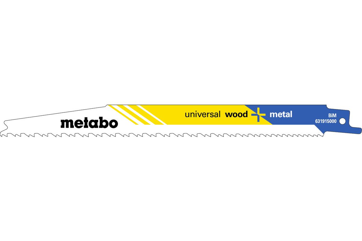 Metabo 5 Säbelsägeblätter "universal wood + metal" 200 x 1,25 mmBiMprogressiv