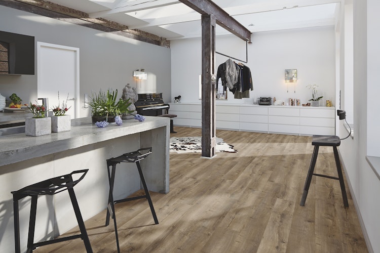 HANDMUSTER MeisterWerke Designboden .rigid RL 400 S / Risseiche Terra dunkel 7433