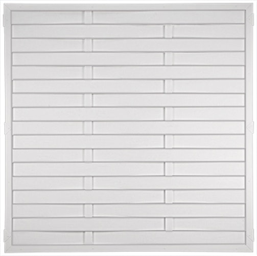 T&J LIGHTLINE Kunststoff Lamellenzaun 180x180 cm, weiß