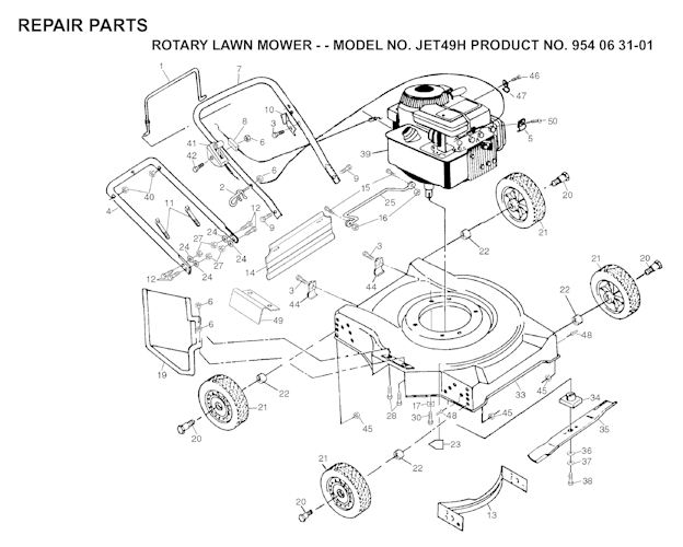 Husqvarna Rasenmäher gelegentliche Nutzung HUSKY JET JET49H, 954063101, 1999-02