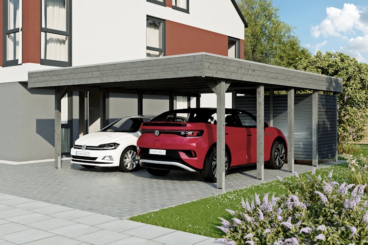 Skan Holz Carport Friesland Hybrid Set 14 557x708 cm inkl. Abstellraum