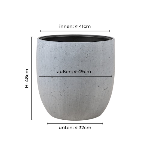 Klocke Design Blumentopf Betonoptik ⌀ 49 cm x H 48 cm