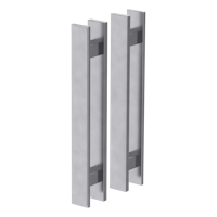 GRIFFWERK Griffstangenpaar PURE SENSA Klebetechnik 57.8x350x40mm Edelstahl-Optik matt