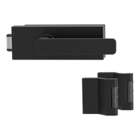 Griffwerk PURISTO S -Graphitschwarz Ganzglastürbeschlagset -3-teiliger Bandsatz -mit Griff DESM MINIMAL MODERN -GSC -UV