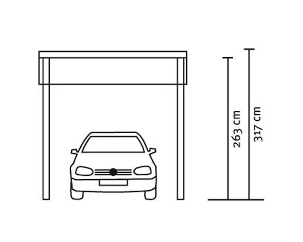 Skan Holz Schwaben - Bogendach Einzelcarport aus Leimholz Breite 434 cm