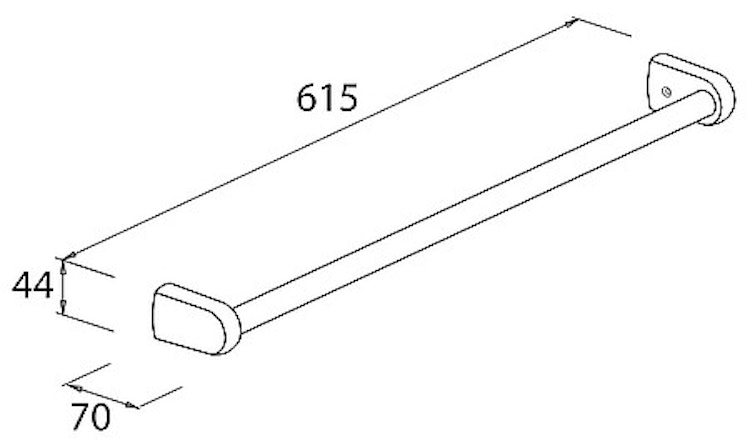 Bravat Badetuchstange Metasoft - 61,5 cm, chrom