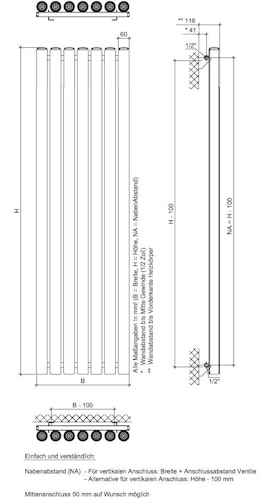 Ximax Raumheizkörper ERUPTO anthrazit