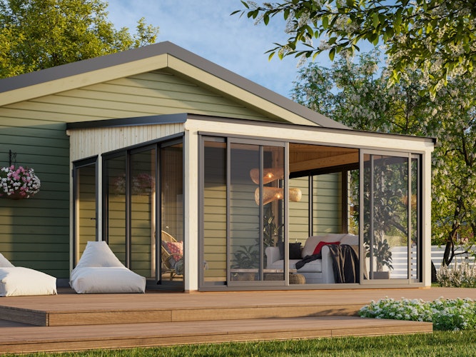 Palmako Glashaus Lumi 16,6 m² (Wintergartenanbau) - Slide Plus