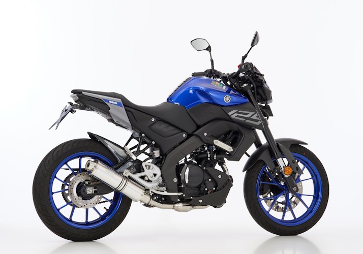 HURRIC KOMPLETTANLAGE Schalldämpfer Supersport Aluminium poliert für YAMAHA MT-125,YZF-R125