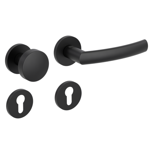 Griffwerk Wechselgarnitur VAYA 178 LORITA fast2fix Fast2Fix GK3 Rosetten rund Knopf R2 Graphitschwarz R