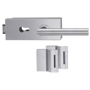 Vorschaubild Griffwerk PURISTO S -Edelstahl matt Ganzglastürbeschlagset -3-teiliger Bandsatz -mit Griff LUCIA -EM -PZ