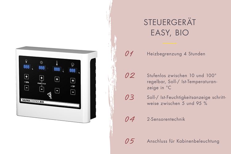 Karibu 9 kW Bio-Kombiofen Saunaofen anthrazit inkl. Steuergerät EASY schwarz - Sparset