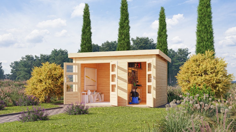 Karibu Mittelwand-Gartenhaus Schönbuch 1 - 38 mm