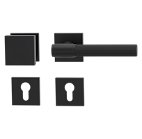 Griffwerk Wechselgarnitur VAYA 136 ARIS fast2fix Fast2Fix Rosetten eckig Knopf SQUARE Graphitschwarz R