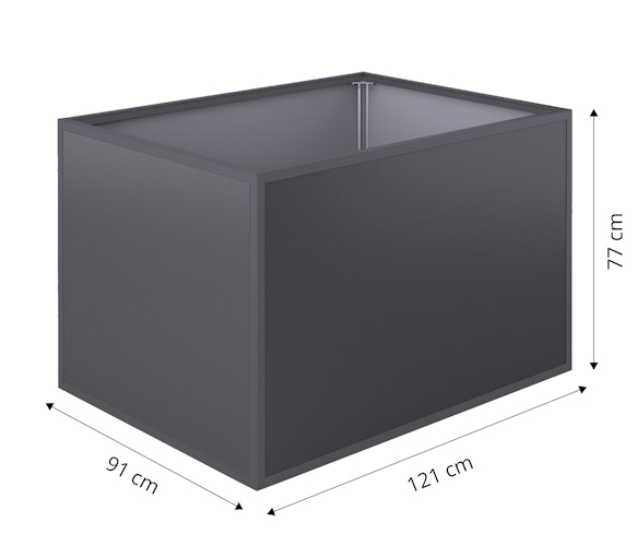 KGT Aluminium Hochbeet 130 - Profile anthrazit - B1,21 x T0,91 x H0,77 m - 700 l