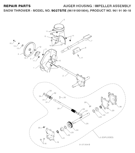 Husqvarna Schneefräsen/Fräsen 96191001804 9027STE