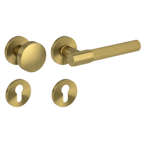 Griffwerk Wechselgarnitur VAYA 136 ARIS fast2fix Fast2Fix Rosetten rund Knopf R2 Gold matt R